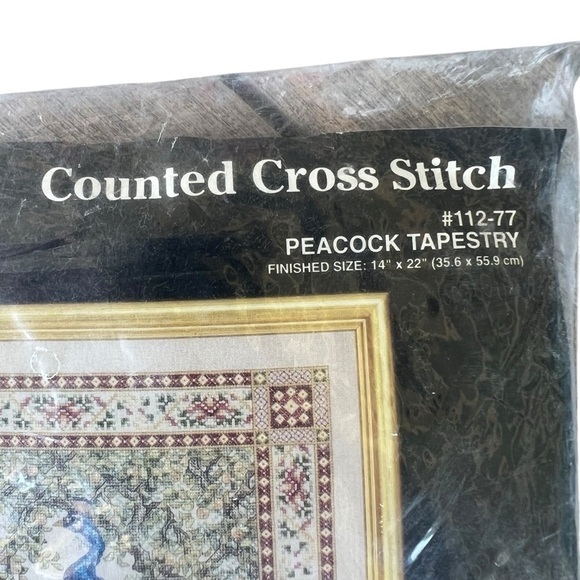 Vintage Janlynn Peacock Tapestry Counted Cross Stitch Kit NOS Sealed #112-77 - Picture 4 of 6